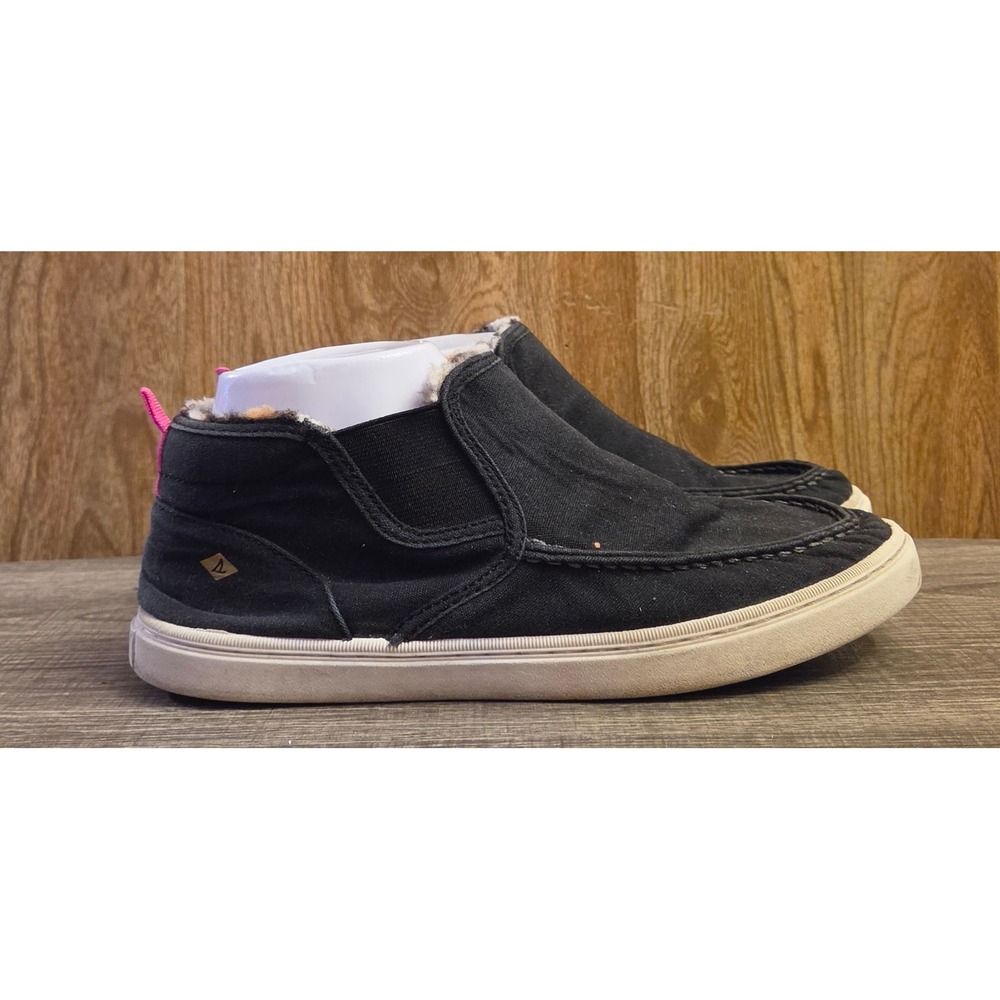 Sperry Salty‎ Cozy Mid Ankle Faux Fur Boots Womens Size 7 Black